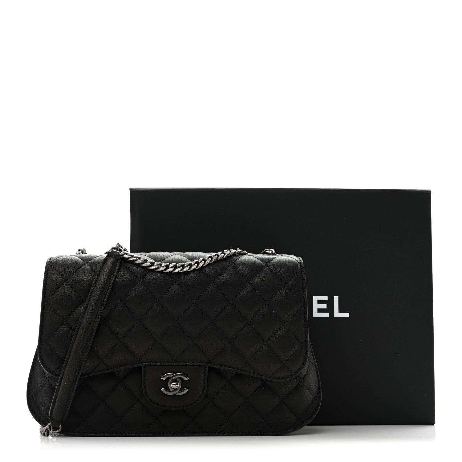 Chanel Metallic Goatskin Quilted Large Rock In Rome Flap Black 14 of 14