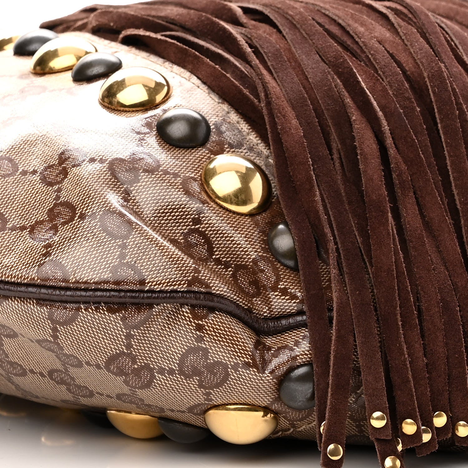 Gucci Crystal Monogram Fringe Babouska Hobo 9 of 12