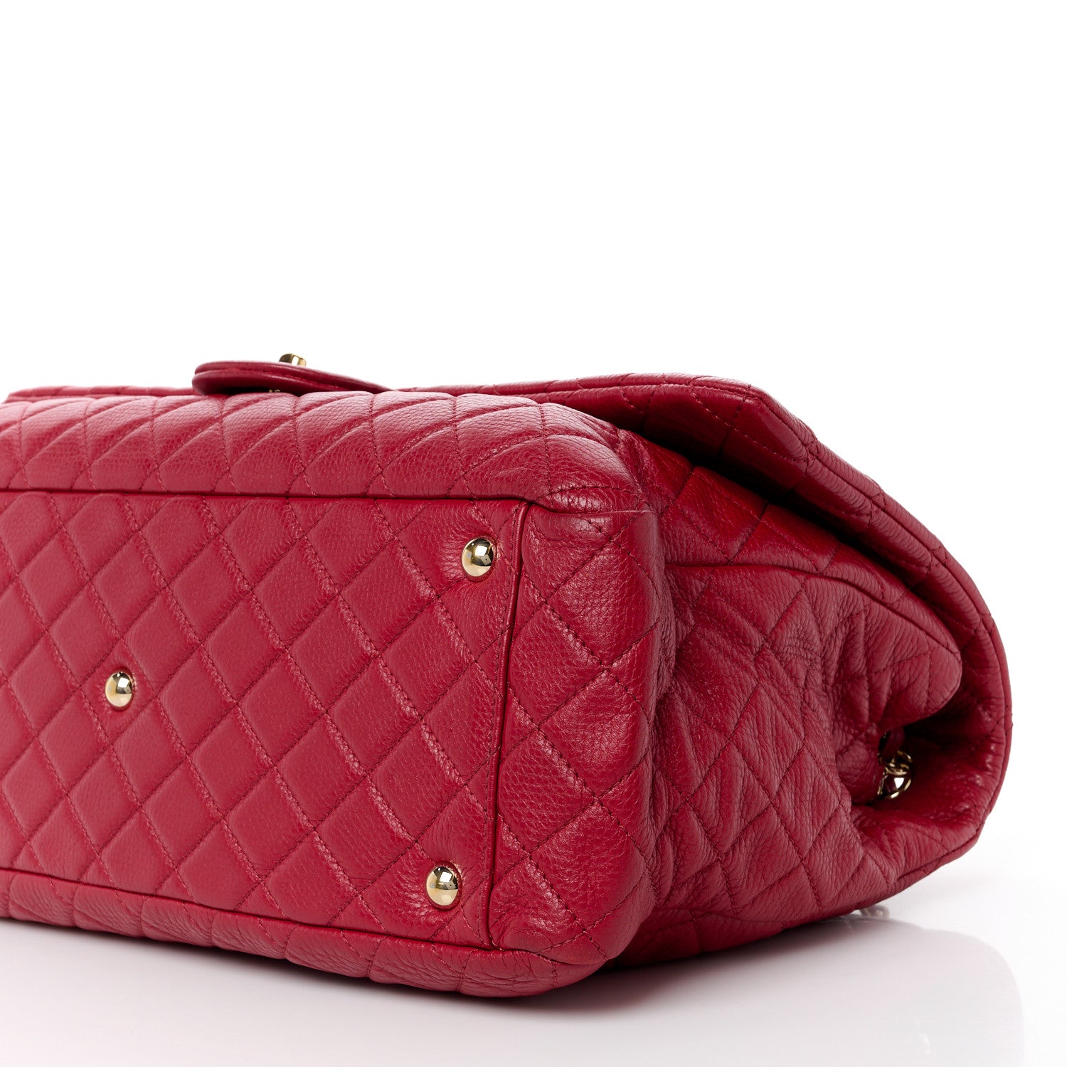 Chanel Calfskin Quilted XXL Travel Flap Bag Red 13 of 14