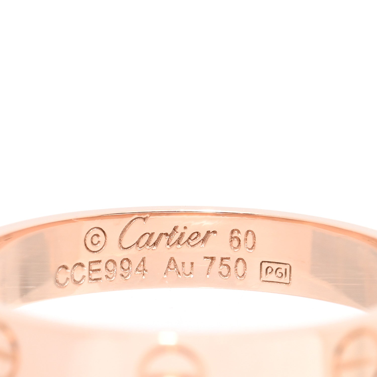 Cartier 18K Pink Gold 3.5mm LOVE Wedding Band Ring 60 9.25 4 of 5