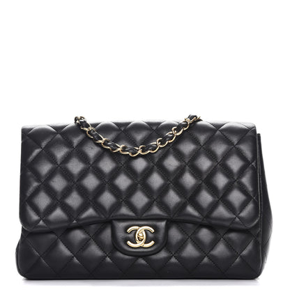 Chanel Lambskin Quilted Jumbo Single Flap Black 1 of 9