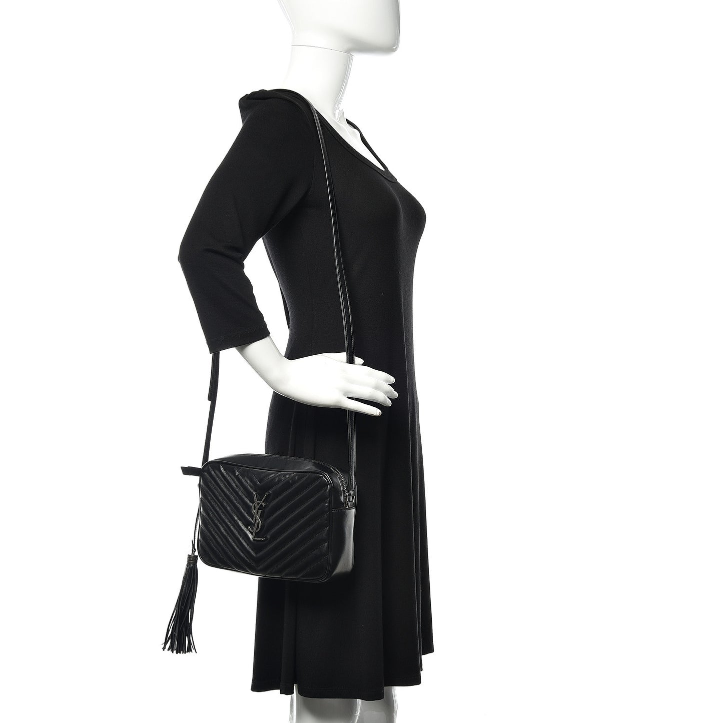 Calfskin Matelasse Monogram Lou Camera Bag Black
