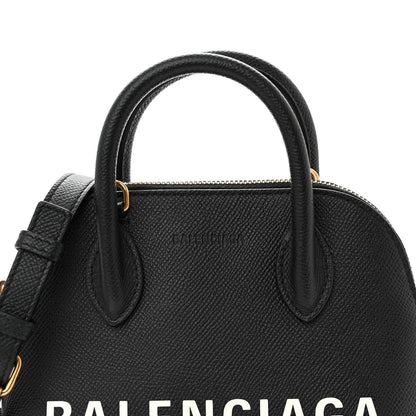 Balenciaga Signature Grained Calfskin XXS Ville Top Handle Bag Black White 8 of 10