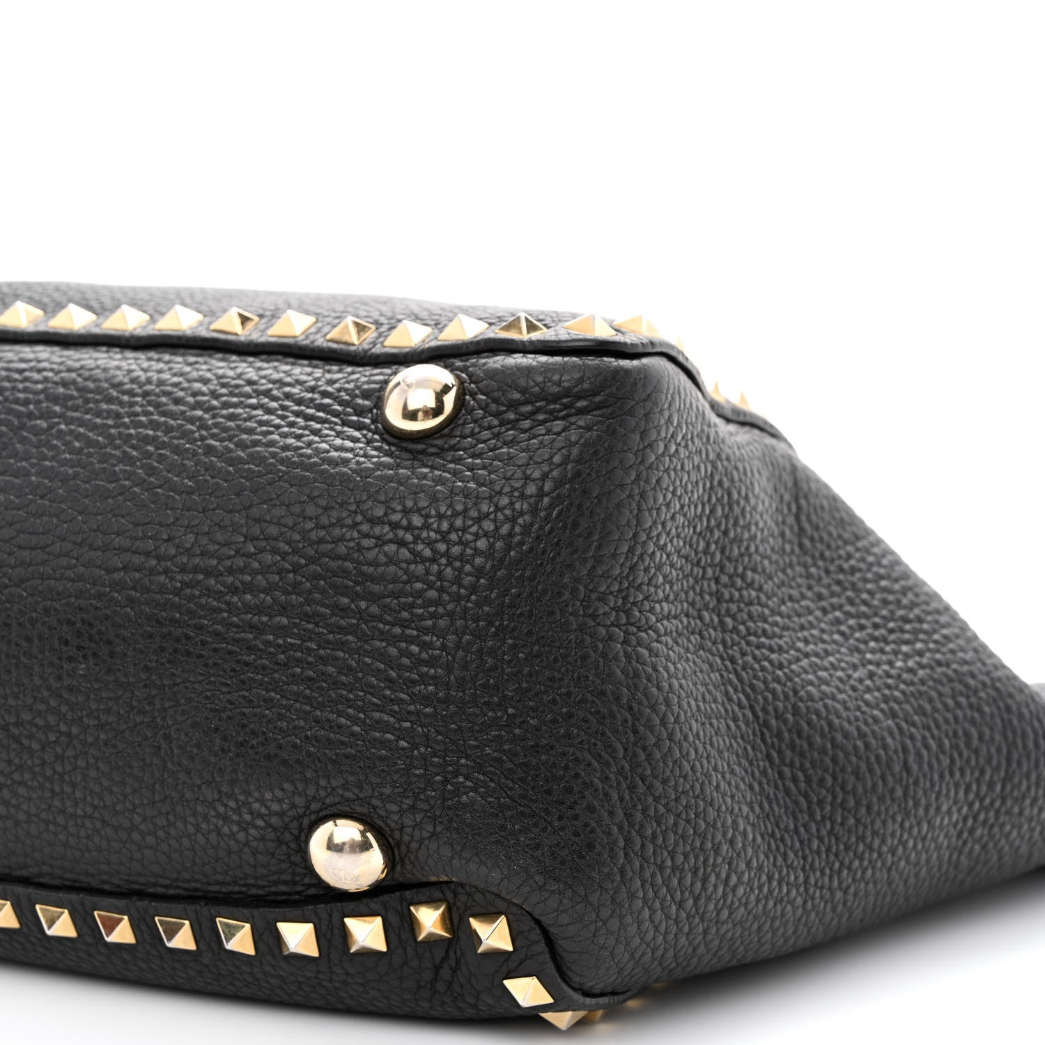 Valentino Garavani Pebbled Calfskin Medium Rockstud Tote Black 10 of 20