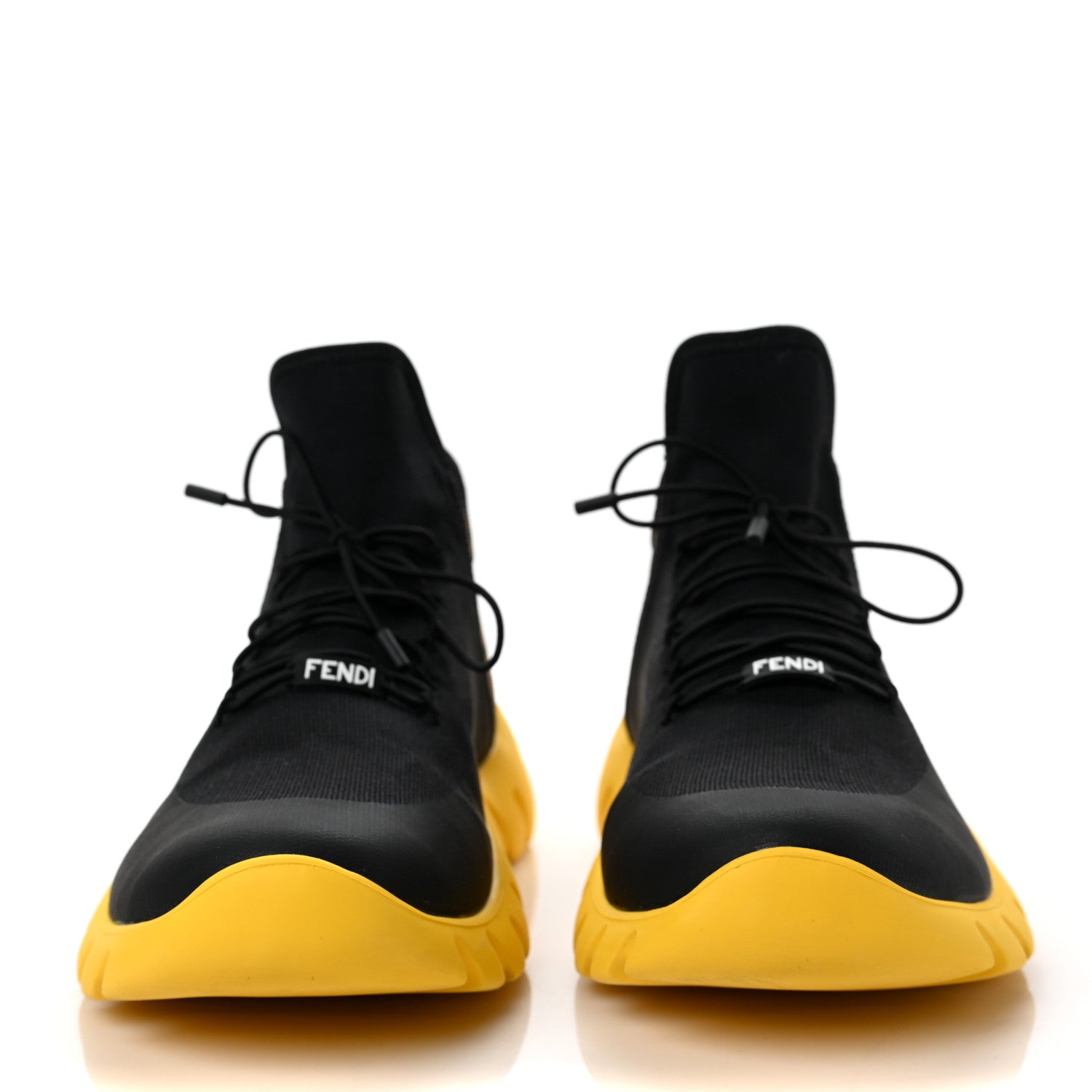 Fendi Mesh FF Mens High Top Sneakers 7 Black 2 of 8