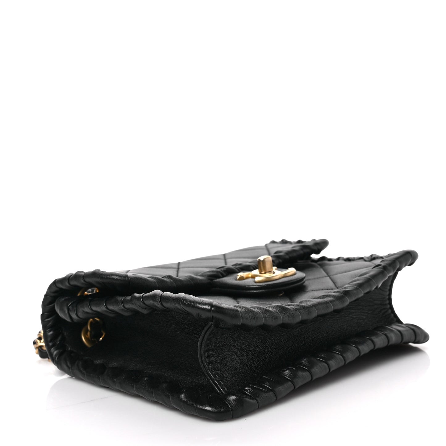 Calfskin Braided Mini My Own Frame Flap Black