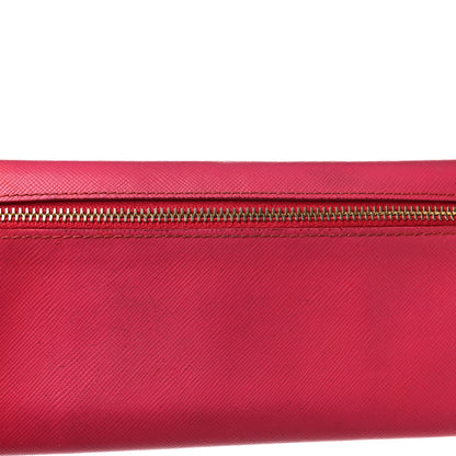 Prada Saffiano Metal Continental Flap Wallet Peonia 15 of 15