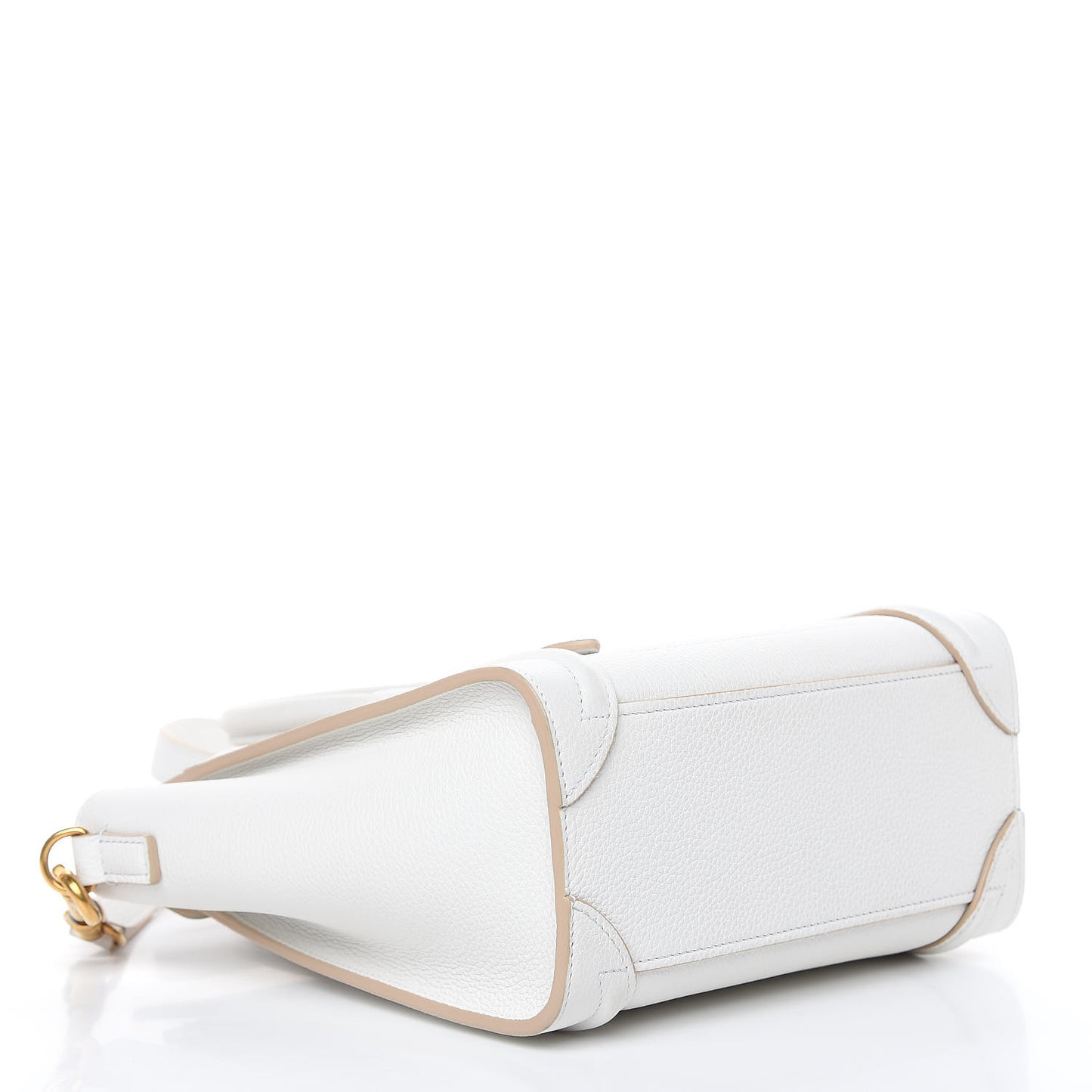Drummed Calfskin Nano Luggage Optic White