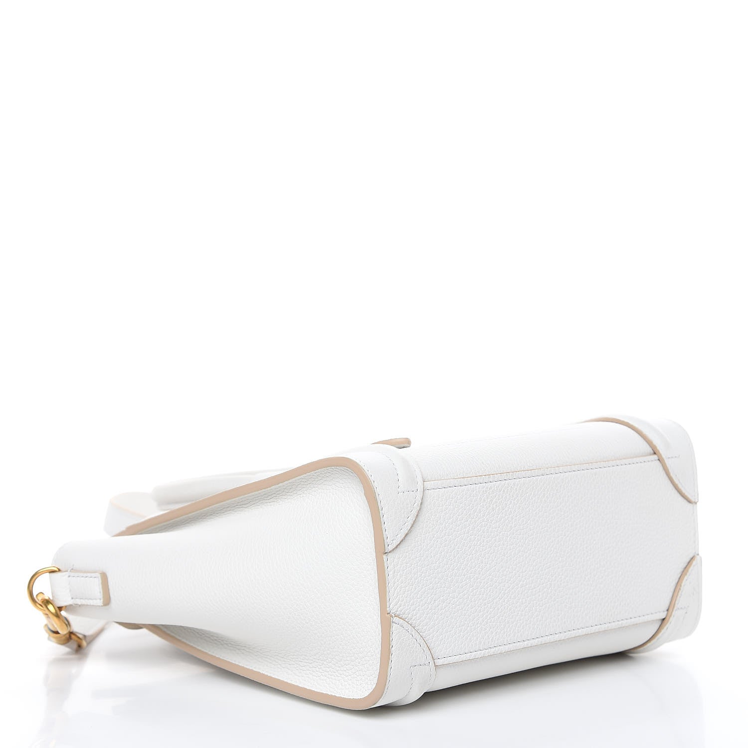 Celine Drummed Calfskin Nano Luggage Optic White 4 of 12
