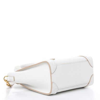 Celine Drummed Calfskin Nano Luggage Optic White 4 of 12