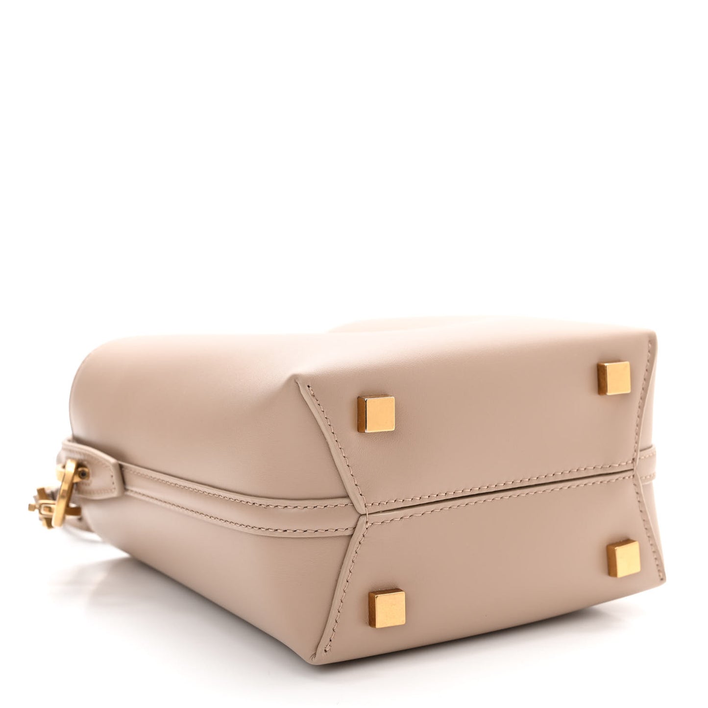 Shiny Calfskin Le 37 Mini Bucket Bag Dark Beige