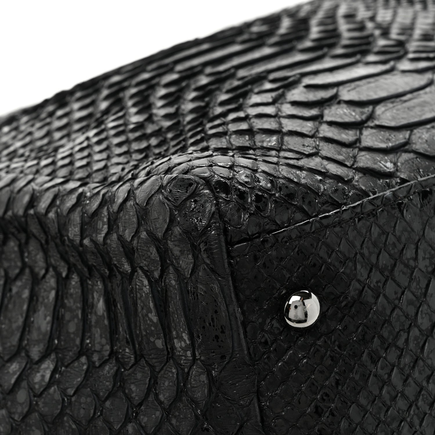 Chanel Snakeskin Accordion Tote Black 12 of 15