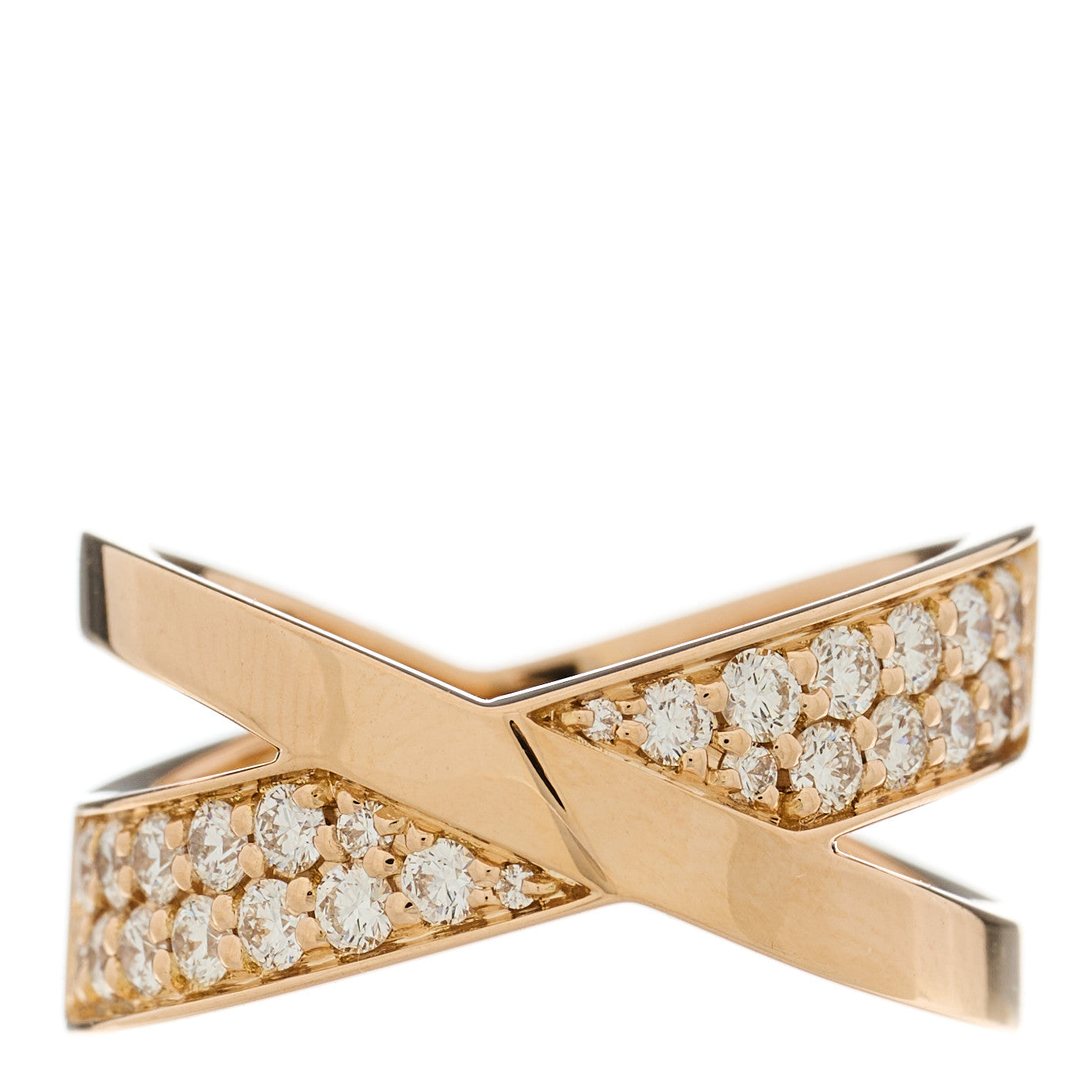 Tiffany 18K Rose Gold Diamond Atlas X Wide Ring 51 5.75 1 of 5