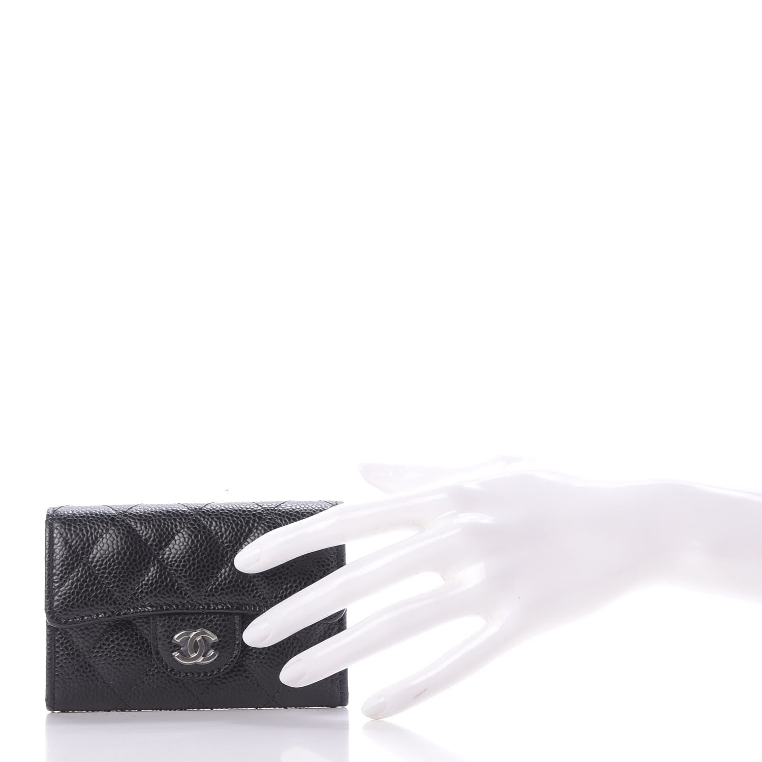 Chanel Caviar Quilted Flap Card Holder Wallet Black 2 of 11