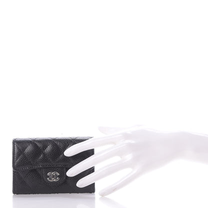 Chanel Caviar Quilted Flap Card Holder Wallet Black 2 of 11