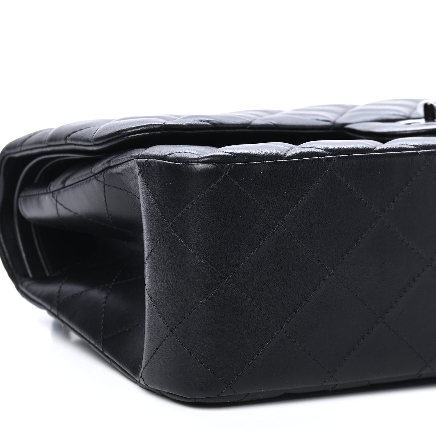 Chanel Lambskin Quilted Jumbo Double Flap So Black 8 of 9