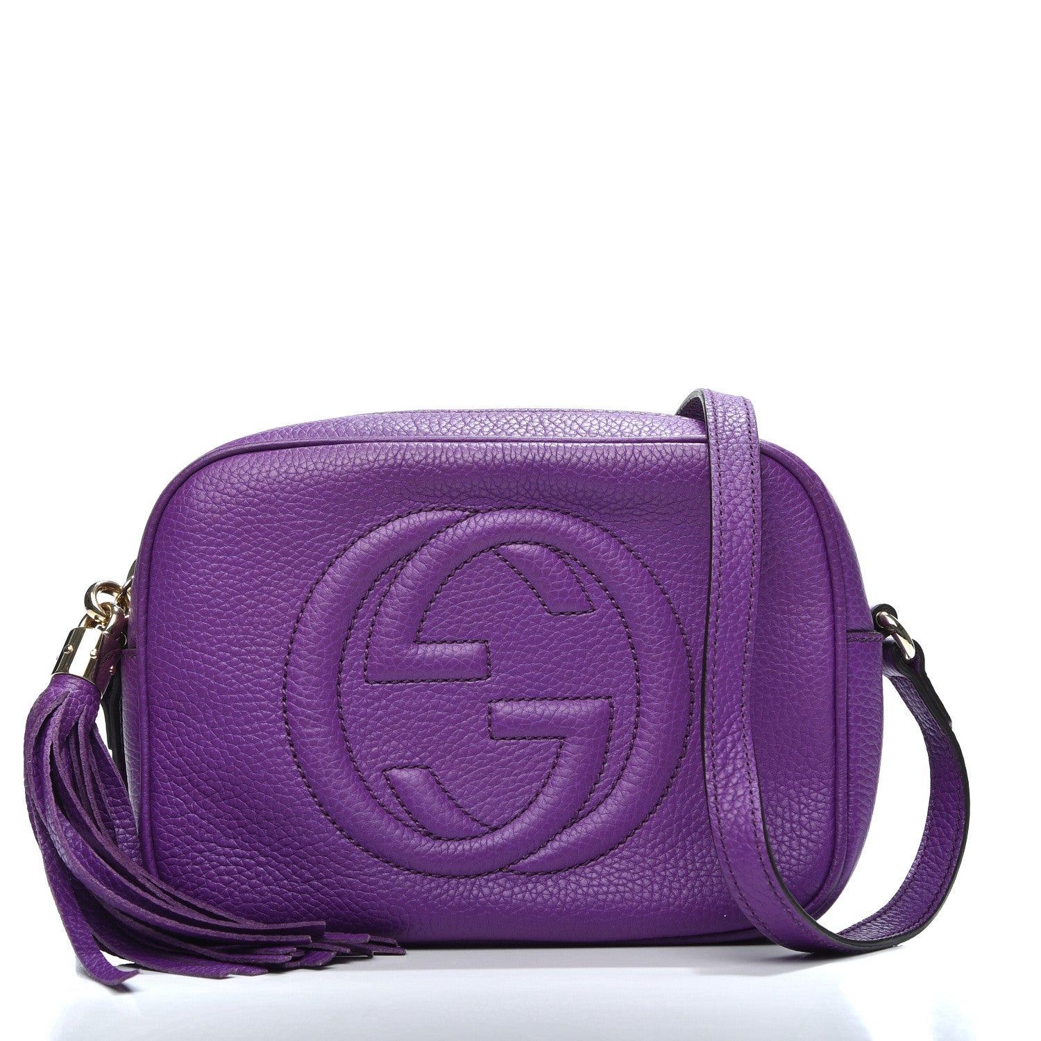 Gucci Pebbled Calfskin Small Soho Disco Bag Shine Purple 1 of 9