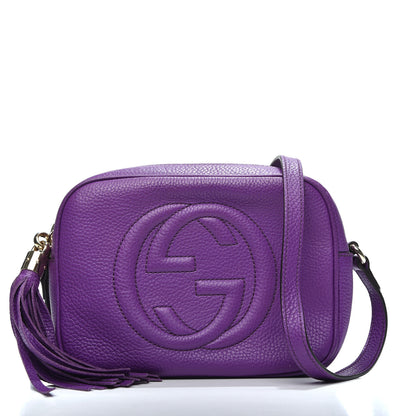 Gucci Pebbled Calfskin Small Soho Disco Bag Shine Purple 1 of 9