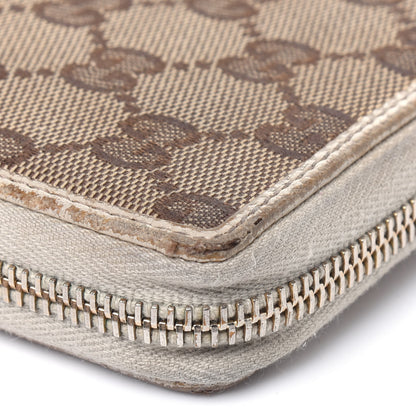 Gucci Monogram Metal Bar Zip Around Wallet Beige Ebony Off White 27 of 35