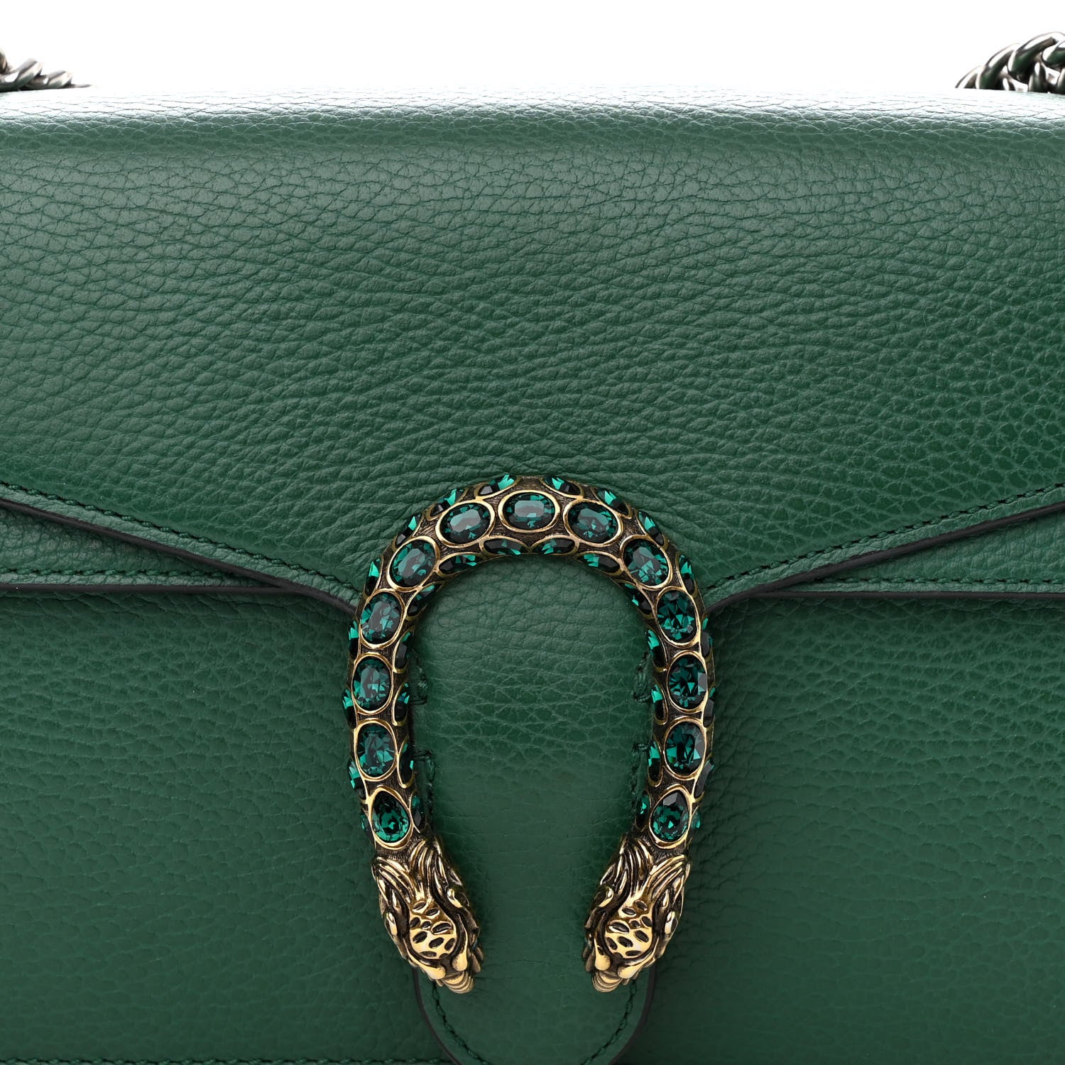 Gucci Pebbled Calfskin Small Dionysus Shoulder Bag Emerald 8 of 13