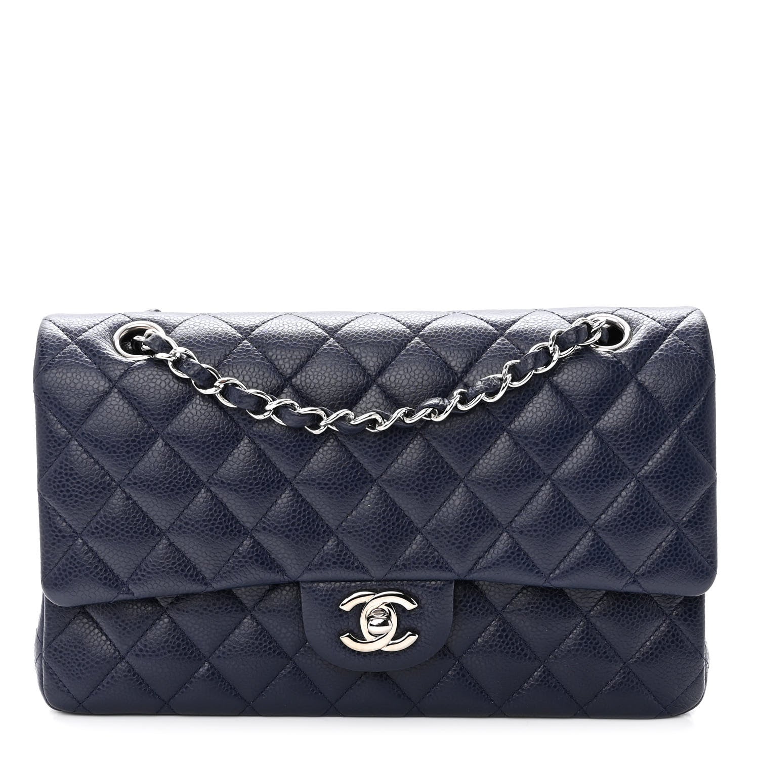 Chanel Caviar Quilted Medium Double Flap Navy 1 of 9