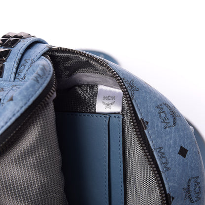 MCM Visetos Side Stud X-Mini Stark Bebe Boo Backpack Blue 8 of 9