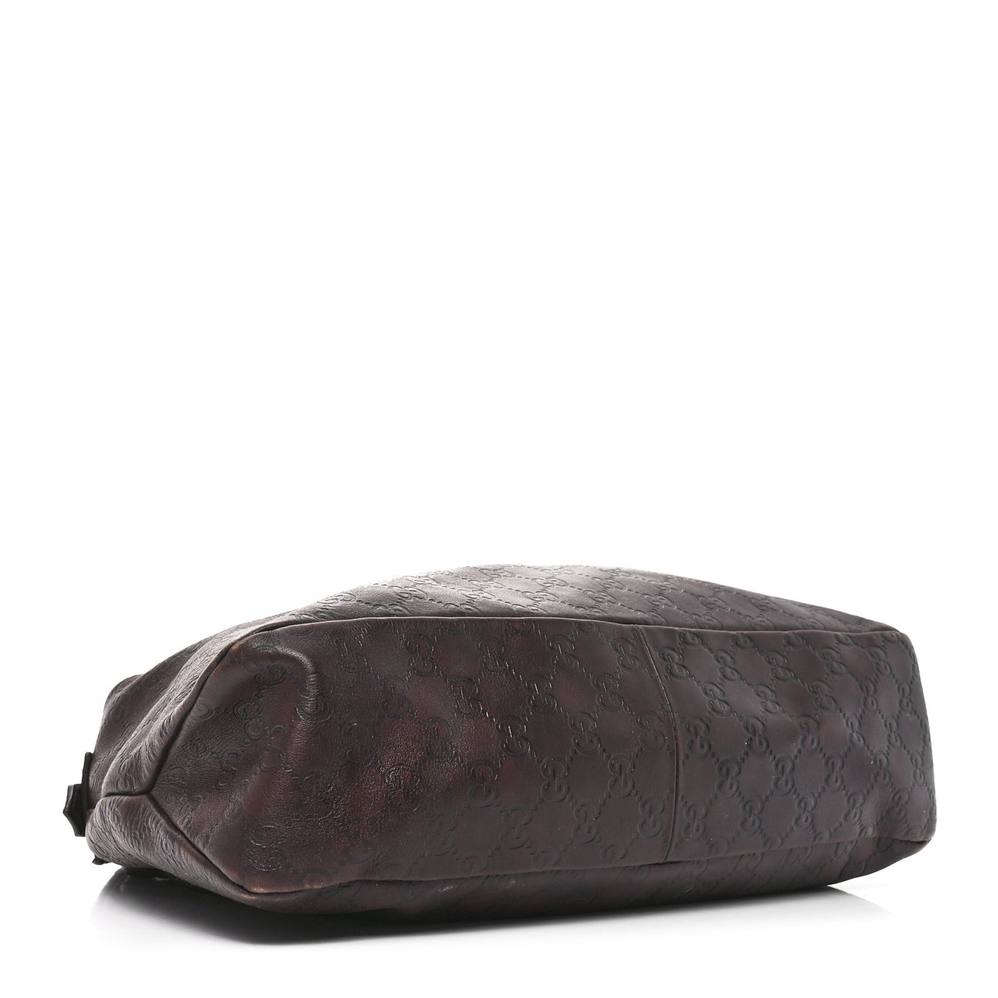 Guccissima Medium Horsebit Chain Hobo Dark Brown