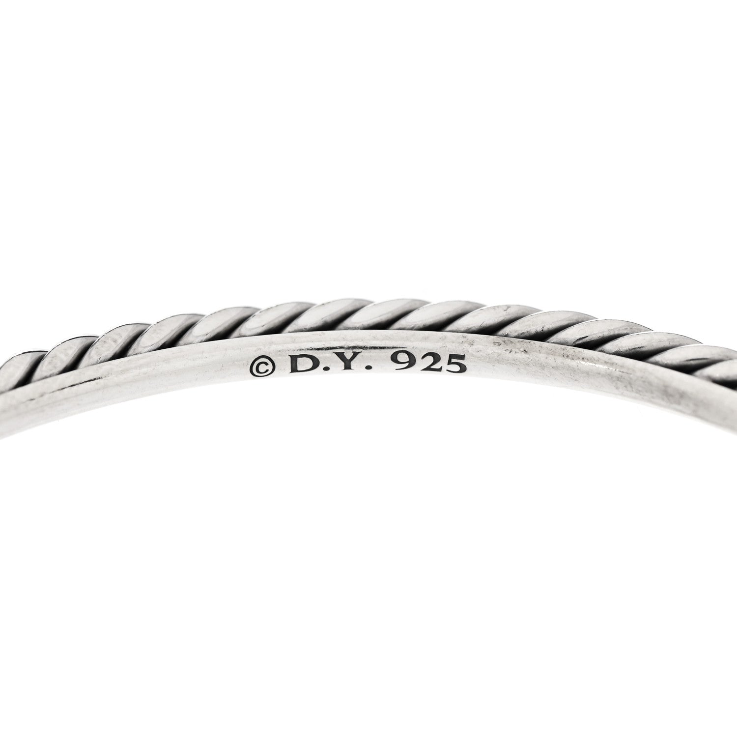 David Yurman Sterling Silver 4mm Cable Classics Bangle Bracelet 3 of 3