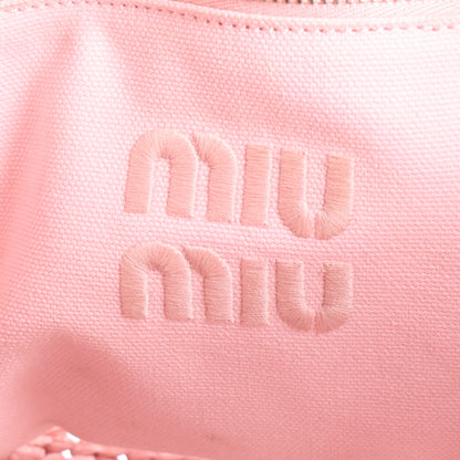 Miu Miu Fabric Crochet Knit Tote Alabaster Pink 6 of 10