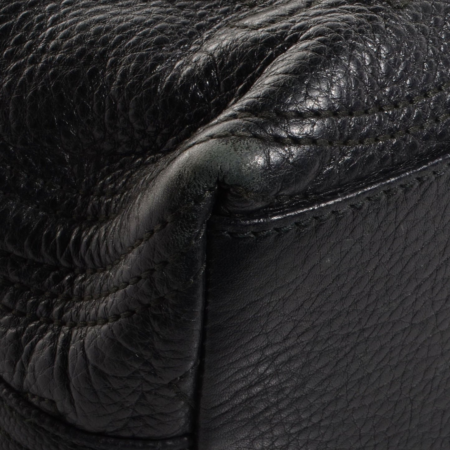Coated Canvas Leather Patch Logo Tote Black