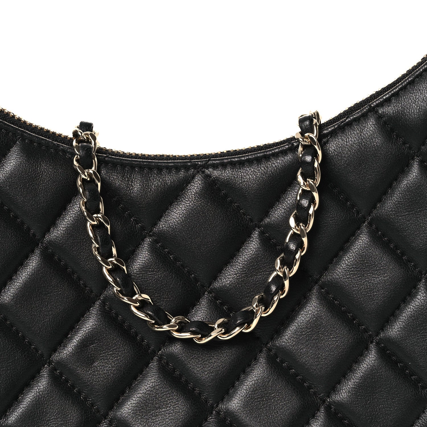 Chanel Lambskin Quilted Small Hobo Bag Black 8 of 10