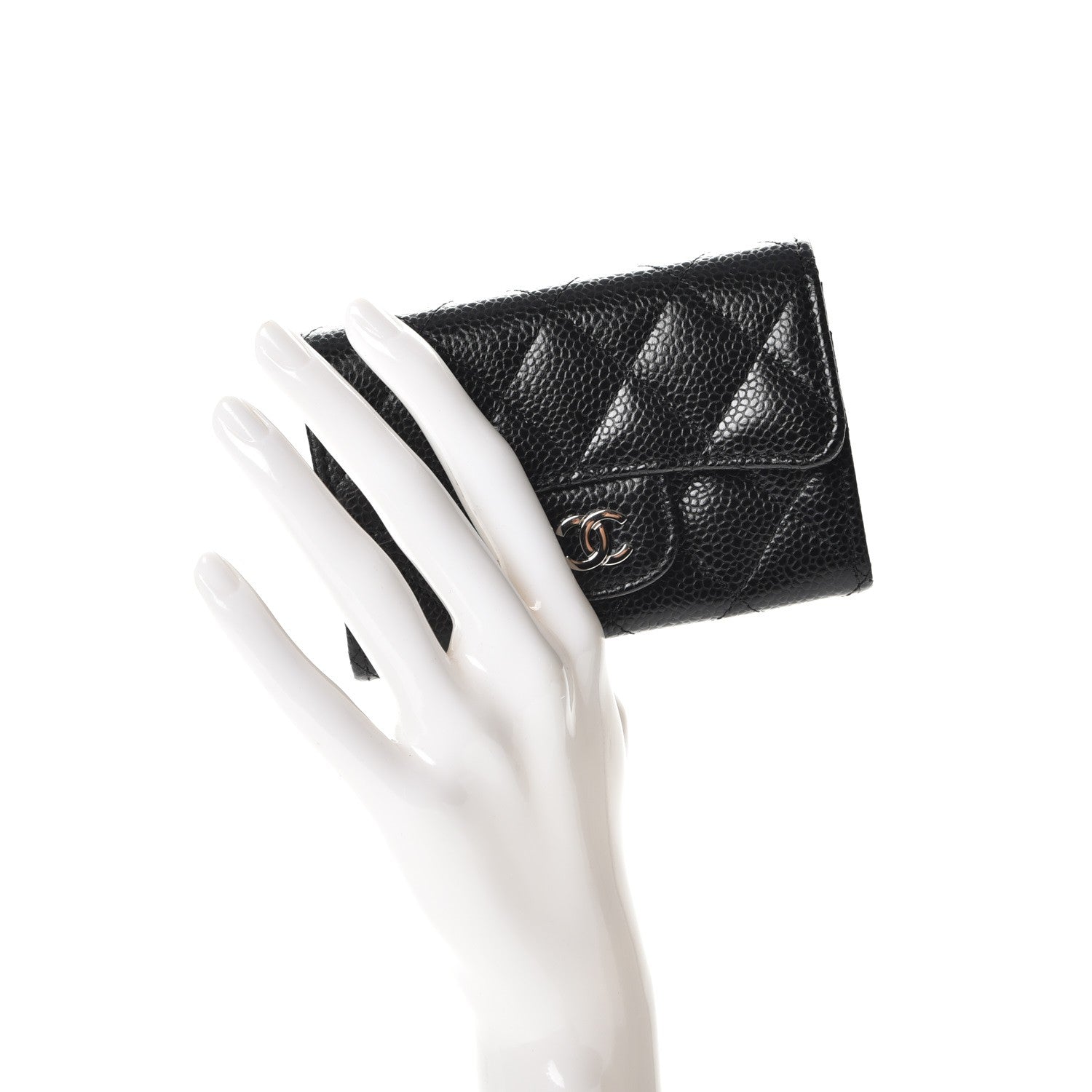 Chanel Caviar Quilted Flap Card Holder Black 2 of 8