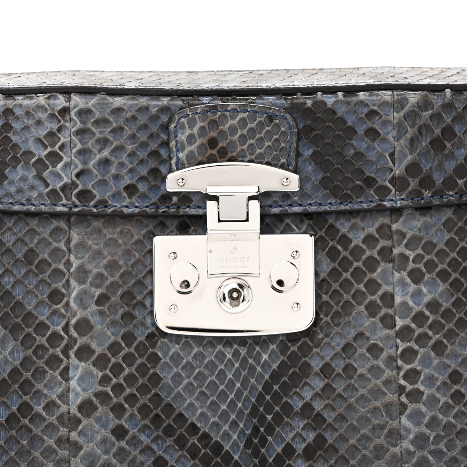 Gucci Python Lady Lock Clutch Blue 8 of 13