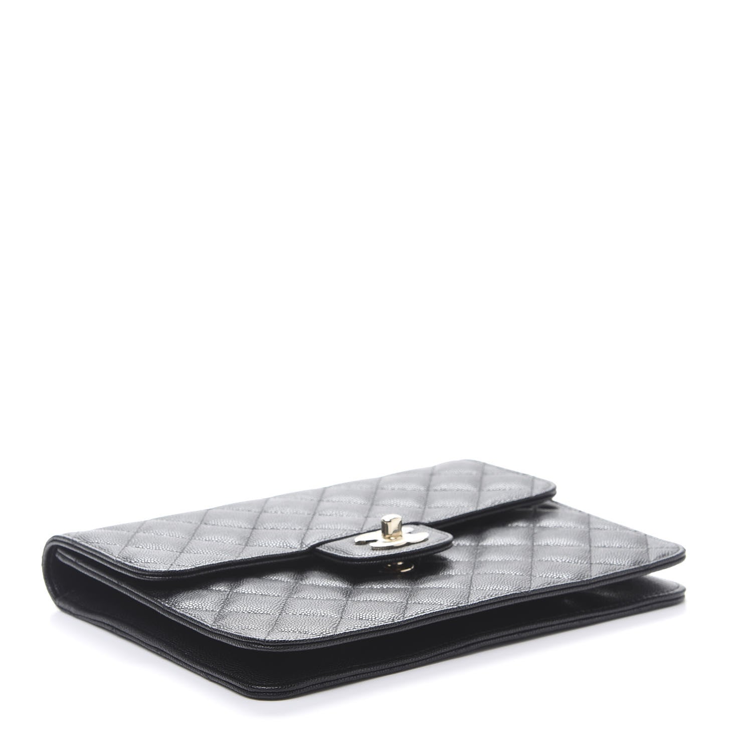 Chanel Caviar Quilted Square Flap Clutch Black 4 of 11
