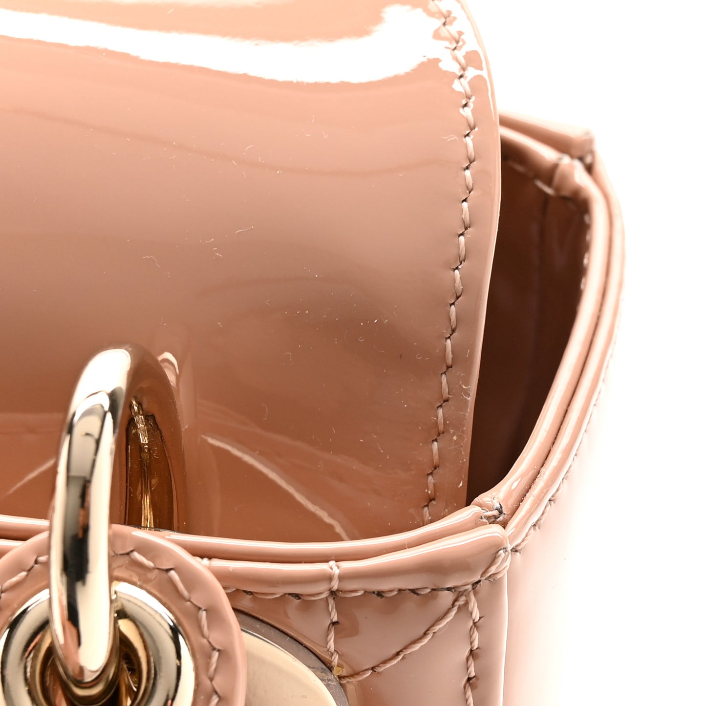 Patent Cannage Mini Lady Dior Light Pink