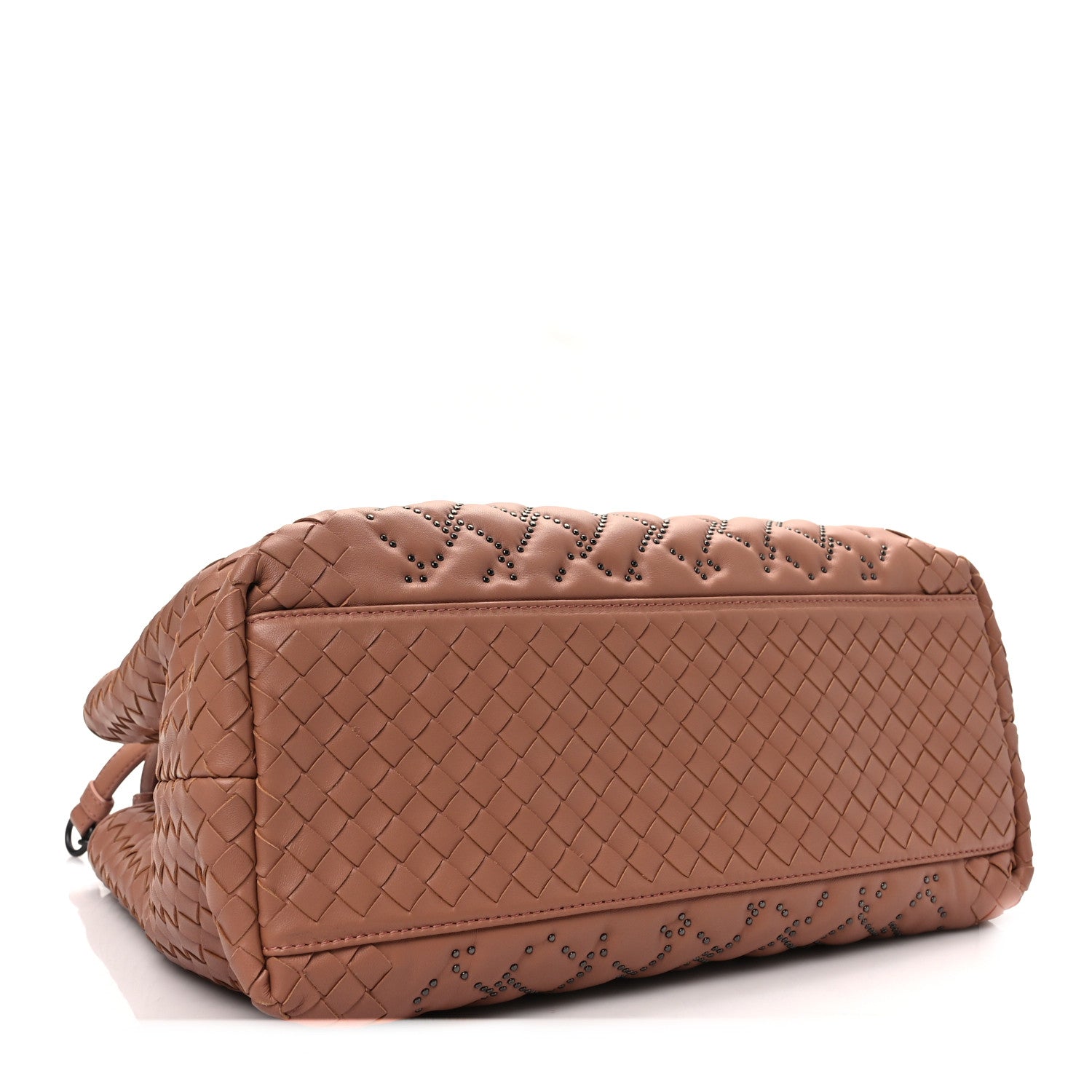 Bottega Veneta Nappa Intrecciato Pied-De-Poule Microstuds Tote Tan 4 of 7