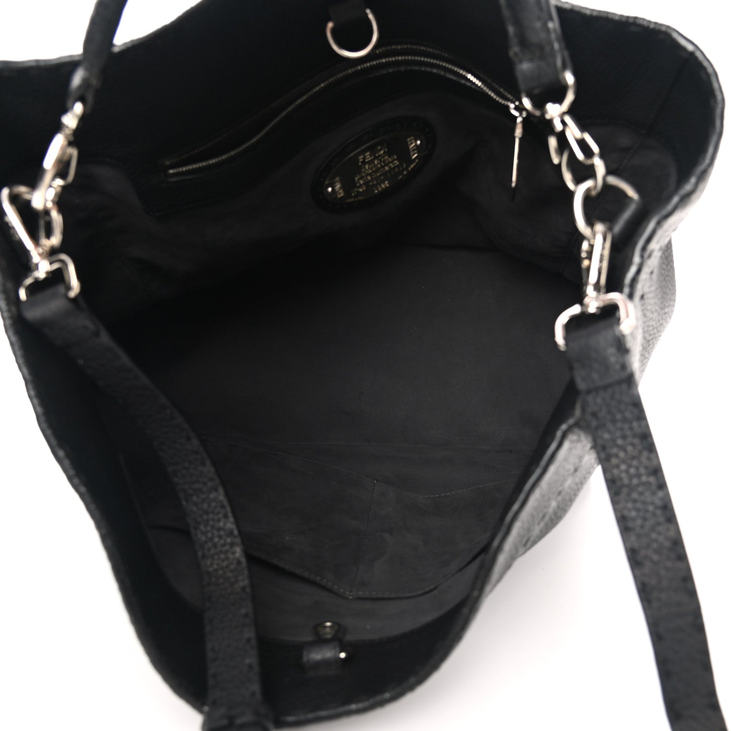 Fendi Cuoio Romano Selleria Large Anna Bucket Bag Black 4 of 14