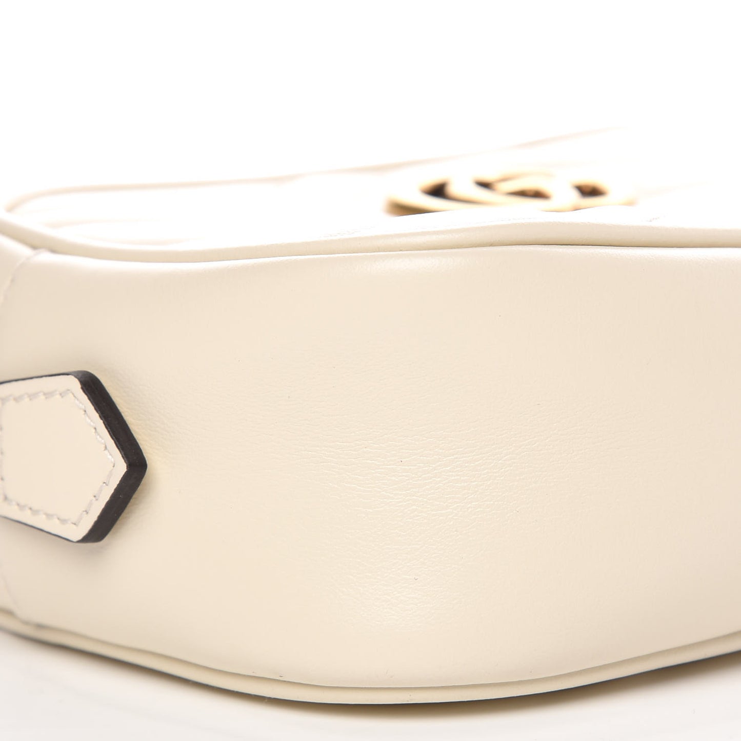 Calfskin Matelasse Mini GG Marmont Chain Shoulder Bag White