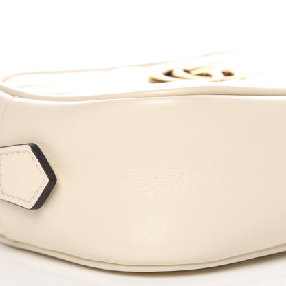 Gucci Calfskin Matelasse Mini GG Marmont Chain Shoulder Bag White 8 of 11