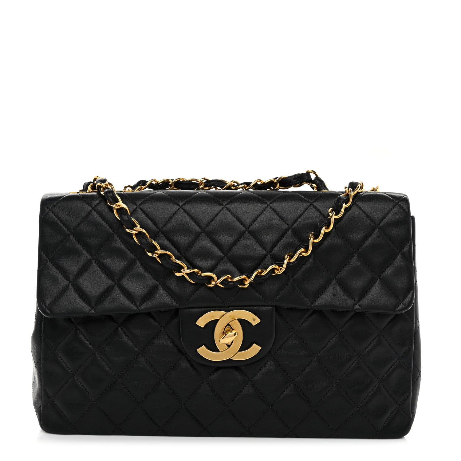 Chanel Lambskin Quilted XL Jumbo Single Flap Black 1 of 11