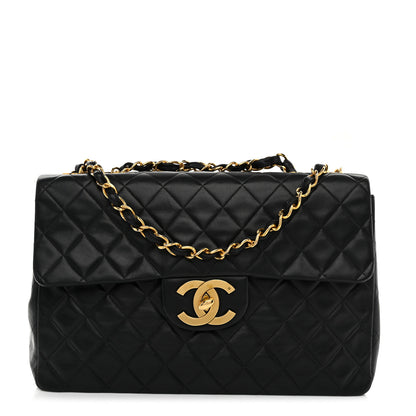 Chanel Lambskin Quilted XL Jumbo Single Flap Black 1 of 11