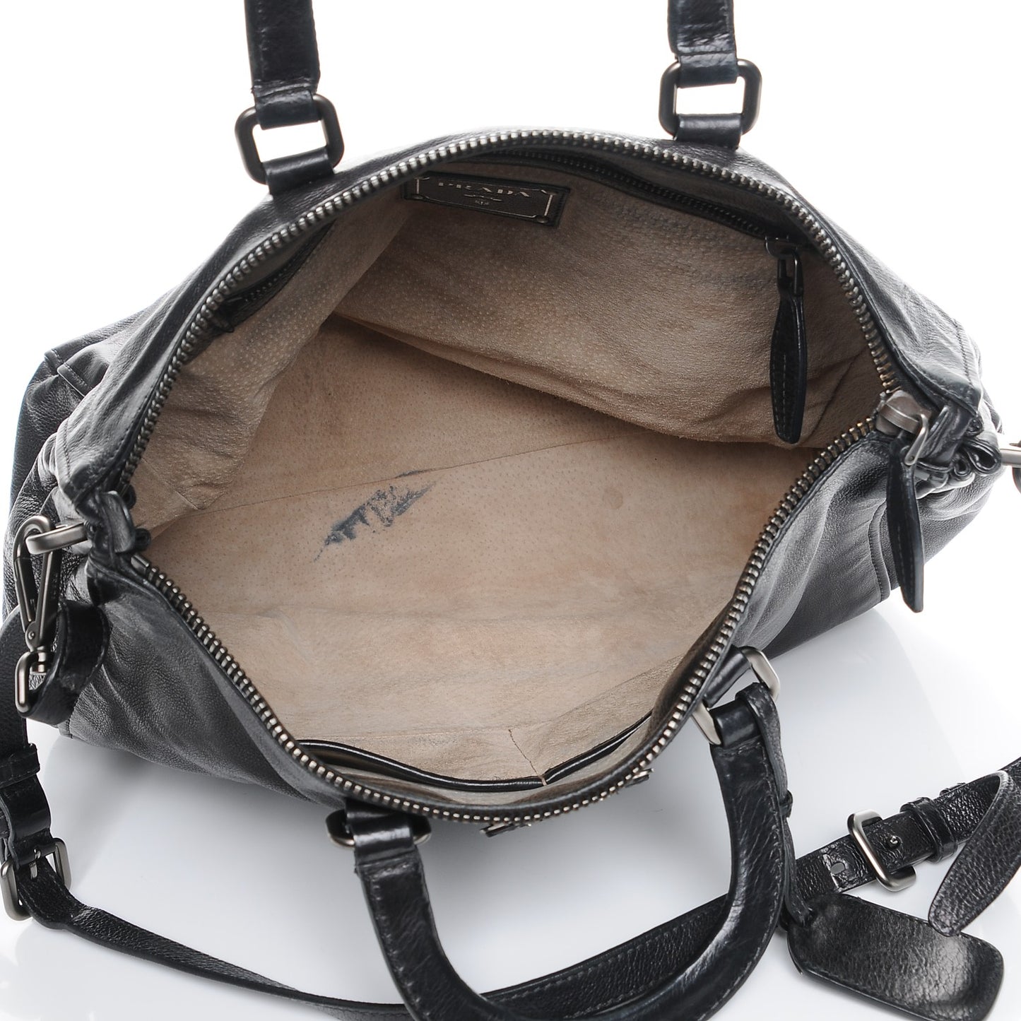 Glace Calf Shopping Tote Nero Black