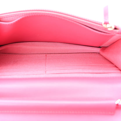 Chanel Patent Quilted Wallet On Chain WOC Fuchsia 5 of 12