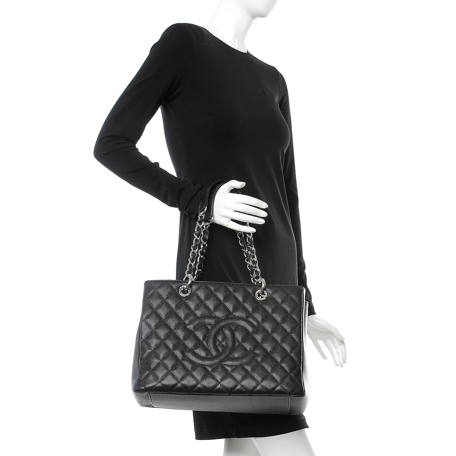 Chanel Caviar Quilted Grand Shopping Tote GST Black 2 of 7