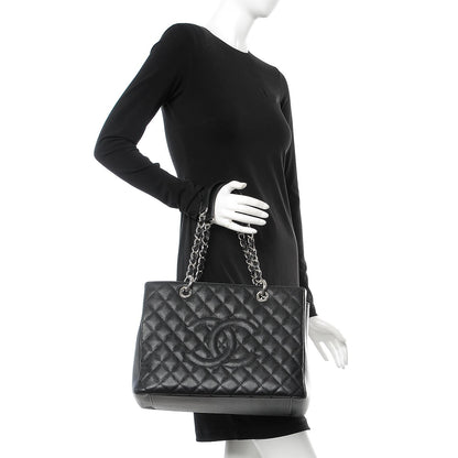 Chanel Caviar Quilted Grand Shopping Tote GST Black 2 of 7