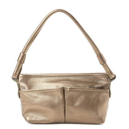 Burberry Metallic Grainy Calfskin Hobo Gold 1 of 8