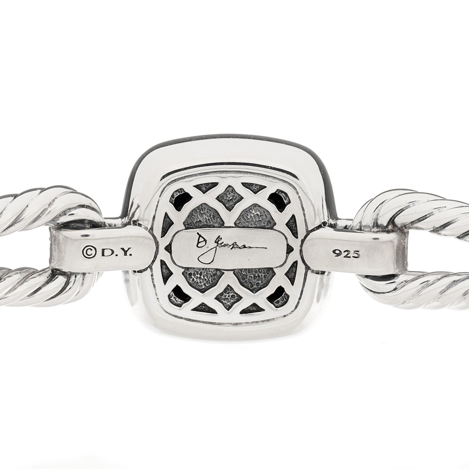 David Yurman Sterling Silver Diamond Black Onyx Albion Cable Bracelet 3 of 4