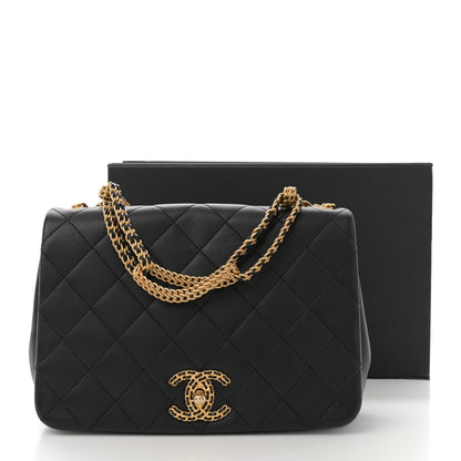 Chanel Lambskin Quilted Chain To Chain Flap Black 11 of 11