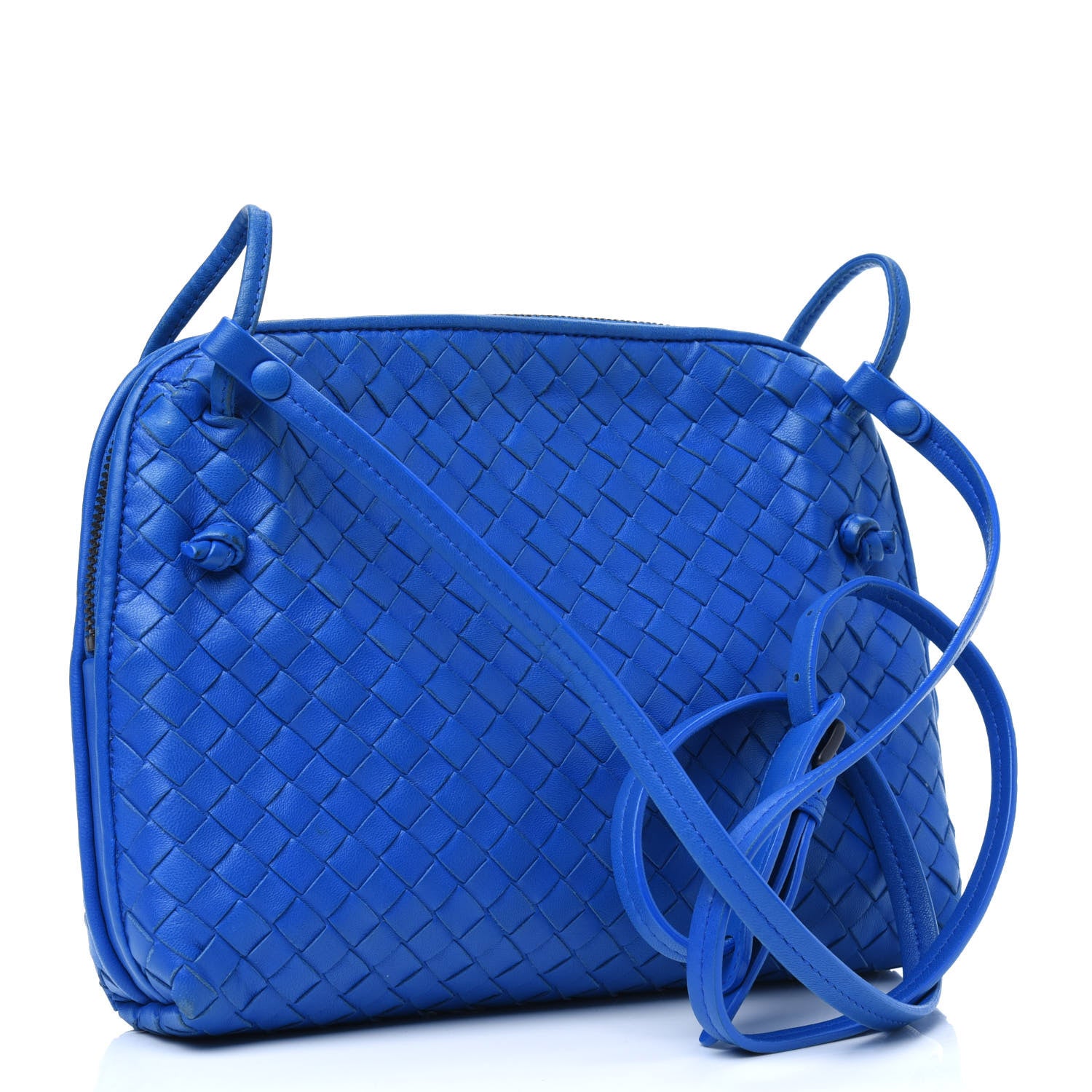 Bottega Veneta Nappa Intrecciato Pillow Crossbody Messenger Signal Blue 3 of 31