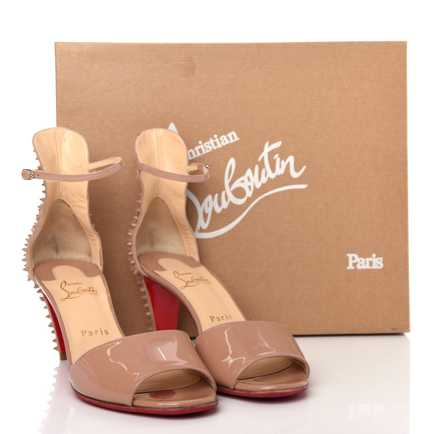 Christian Louboutin Patent Nappa Trezanita 70 Sandals 38 Nude 10 of 10